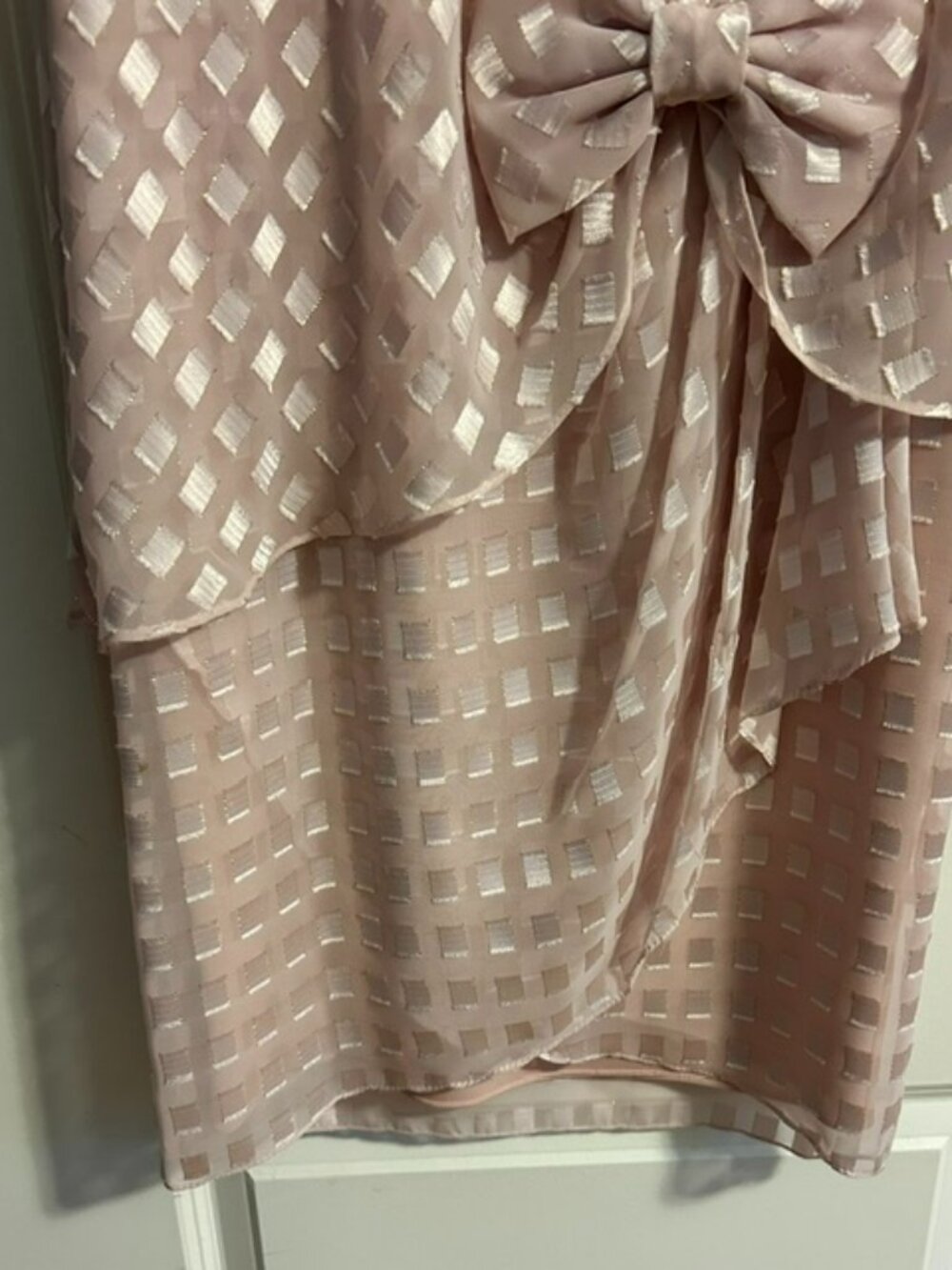 Vintage 1980's Patra Cocktail Pink Dress with Bow, Size Small - Picture 4 of 8